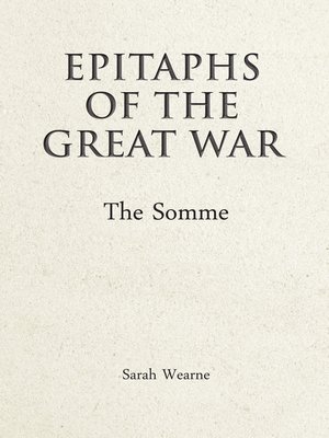 cover image of Epitaphs of the Great War